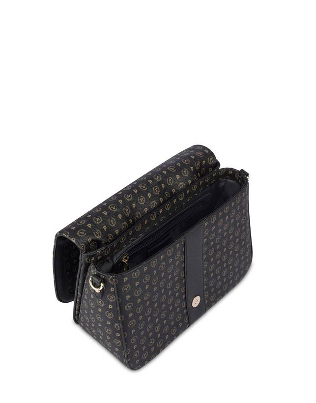 Pollini Borsa A Spalla Heritage Logo Classic Nero/nero Vendita calda