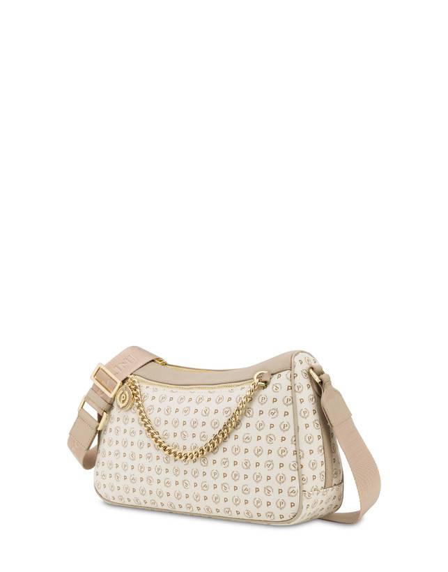 Pollini Borsa A Tracolla In Pvc Heritage Logo Classic Avorio/ghiaccio Offerta migliore