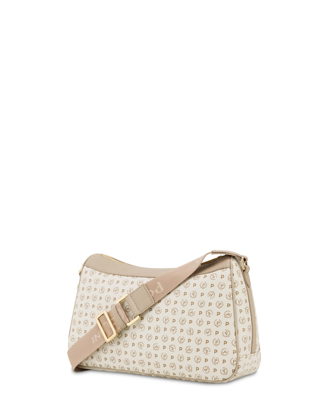 Pollini Borsa A Tracolla In Pvc Heritage Logo Classic Avorio/ghiaccio Offerta migliore