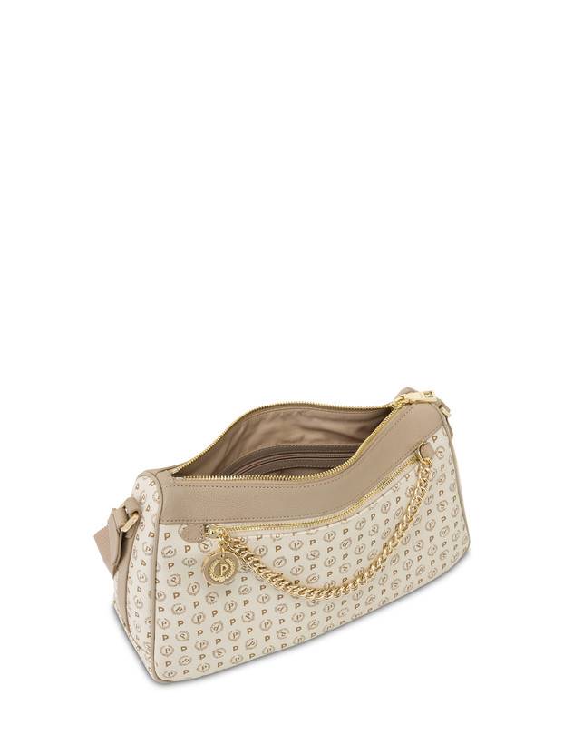 Pollini Borsa A Tracolla In Pvc Heritage Logo Classic Avorio/ghiaccio Offerta migliore