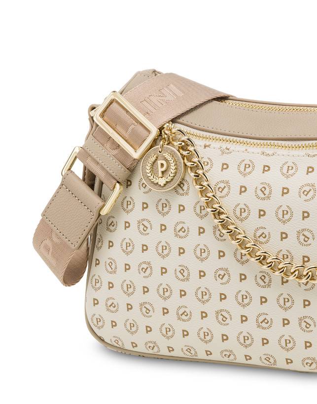 Pollini Borsa A Tracolla In Pvc Heritage Logo Classic Avorio/ghiaccio Offerta migliore