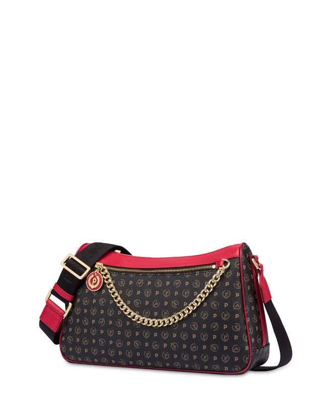 Pollini Borsa A Tracolla In Pvc Heritage Logo Classic Nero/lacca Latest fashion