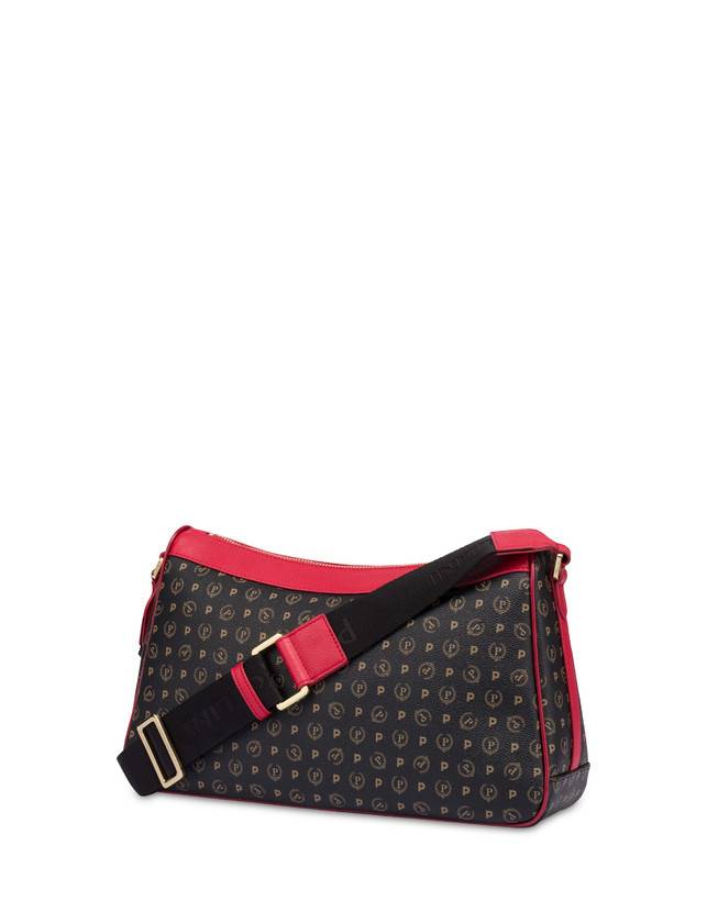Pollini Borsa A Tracolla In Pvc Heritage Logo Classic Nero/lacca Latest fashion