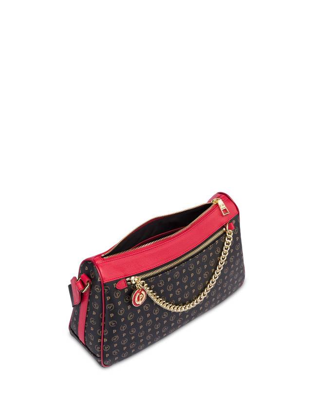 Pollini Borsa A Tracolla In Pvc Heritage Logo Classic Nero/lacca Latest fashion