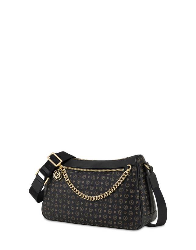 Pollini Borsa A Tracolla In Pvc Heritage Logo Classic Nero/nero Online Outlet