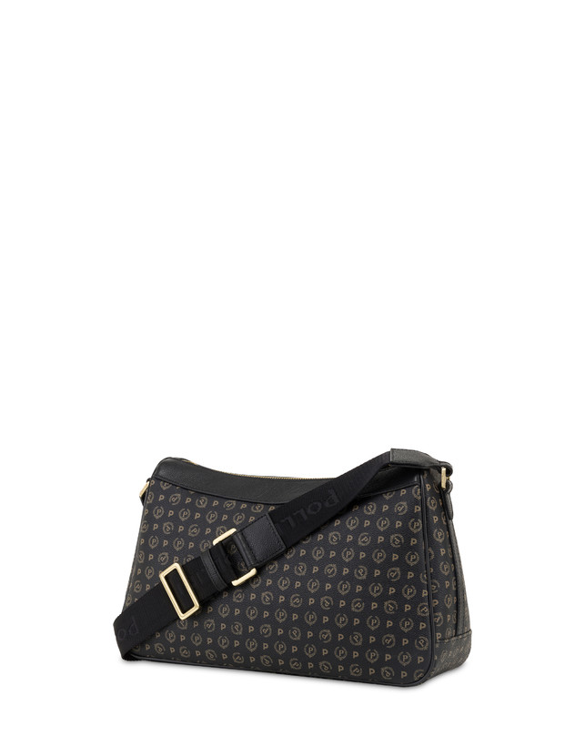 Pollini Borsa A Tracolla In Pvc Heritage Logo Classic Nero/nero Online Outlet