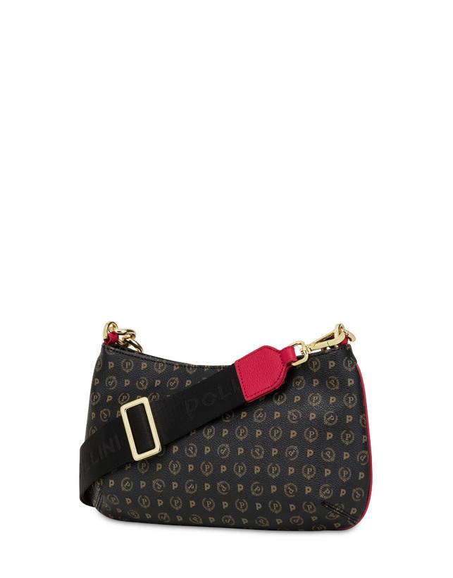 Pollini Borsa A Tracolla Heritage Logo Classic Nero/lacca Grandi sconti