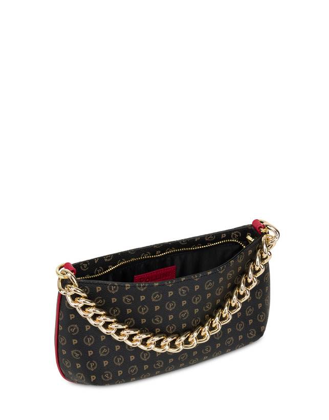 Pollini Borsa A Tracolla Heritage Logo Classic Nero/lacca Grandi sconti