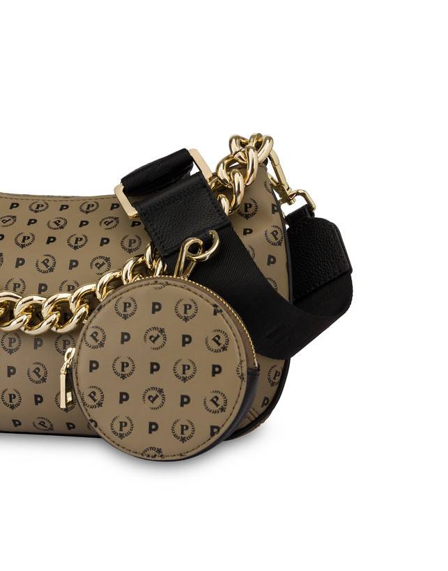 Pollini Borsa A Tracolla Con Catena Heritage Soft Touch Taupe/nero Bestseller