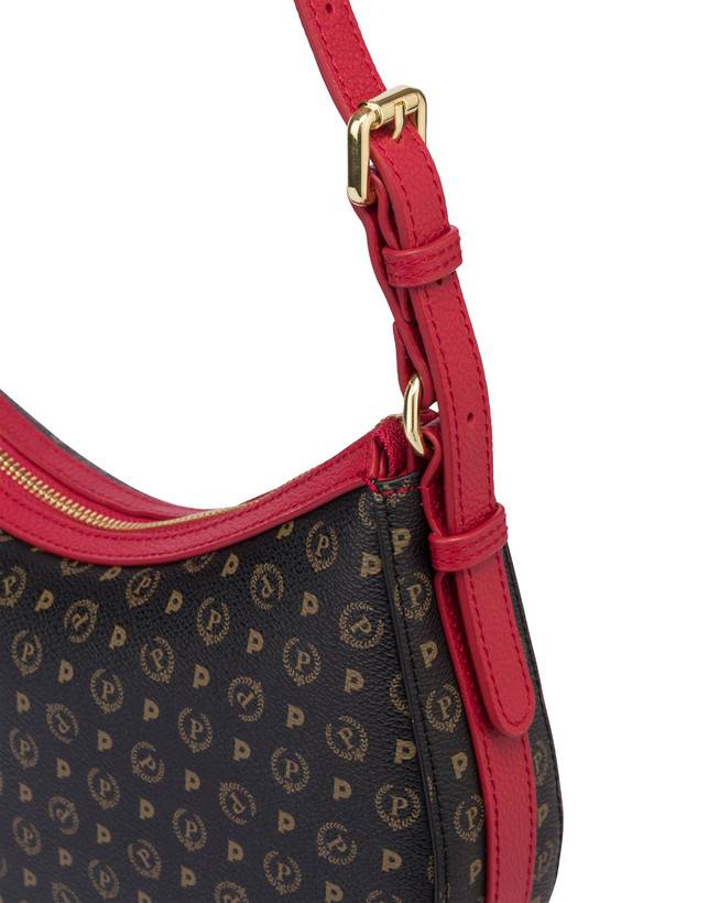 Pollini Hobo Bag In Pvc Heritage Logo Classic Nero/lacca Offerte giornaliere