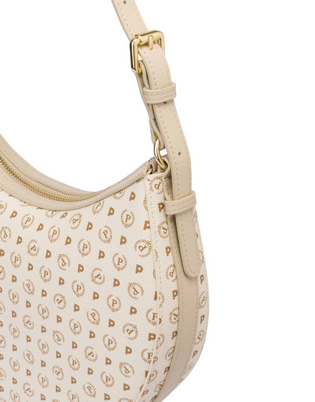 Pollini Hobo Bag In Pvc Heritage Logo Classic Avorio/ghiaccio Enormi risparmi
