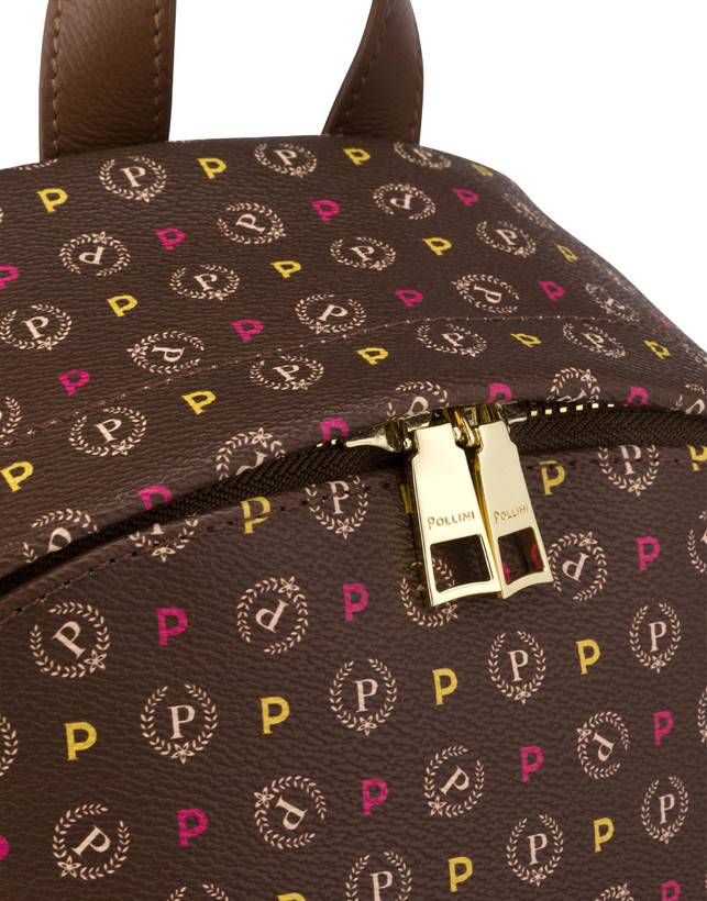 Pollini Zaino Heritage Logo Classic Multicolor/marrone Ultimo giorno