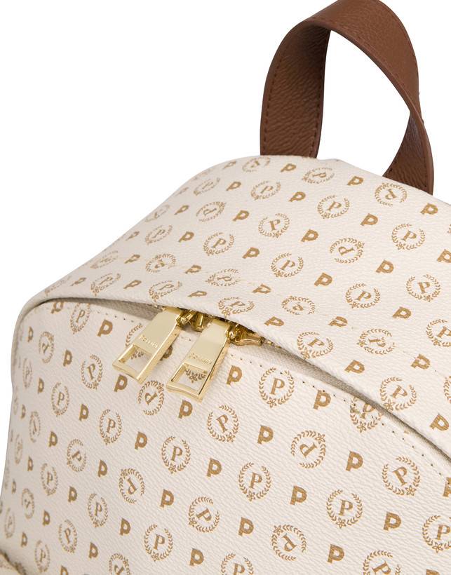 Pollini Zaino Heritage Logo Classic Avorio/marrone Promozione temporanea
