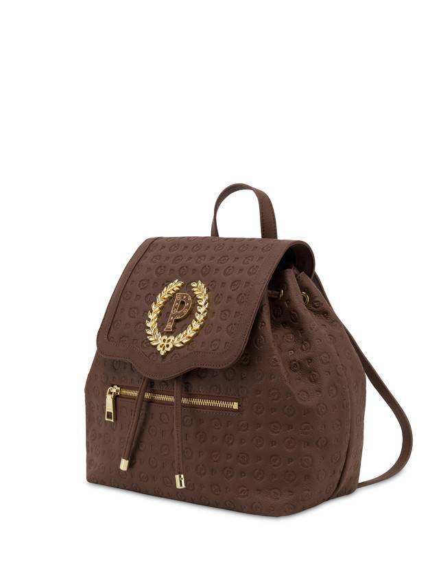 Pollini Zaino Heritage Logo Embossed Marrone Super sconto