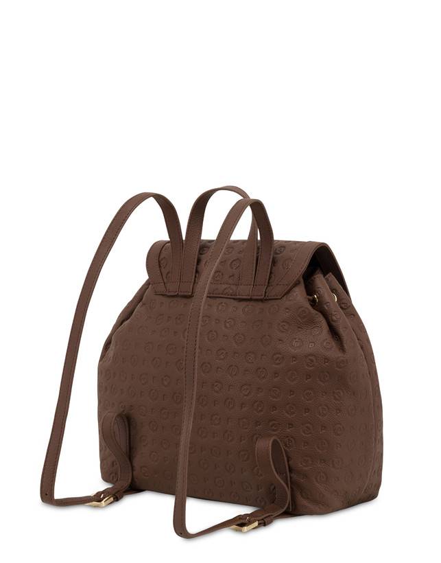 Pollini Zaino Heritage Logo Embossed Marrone Super sconto