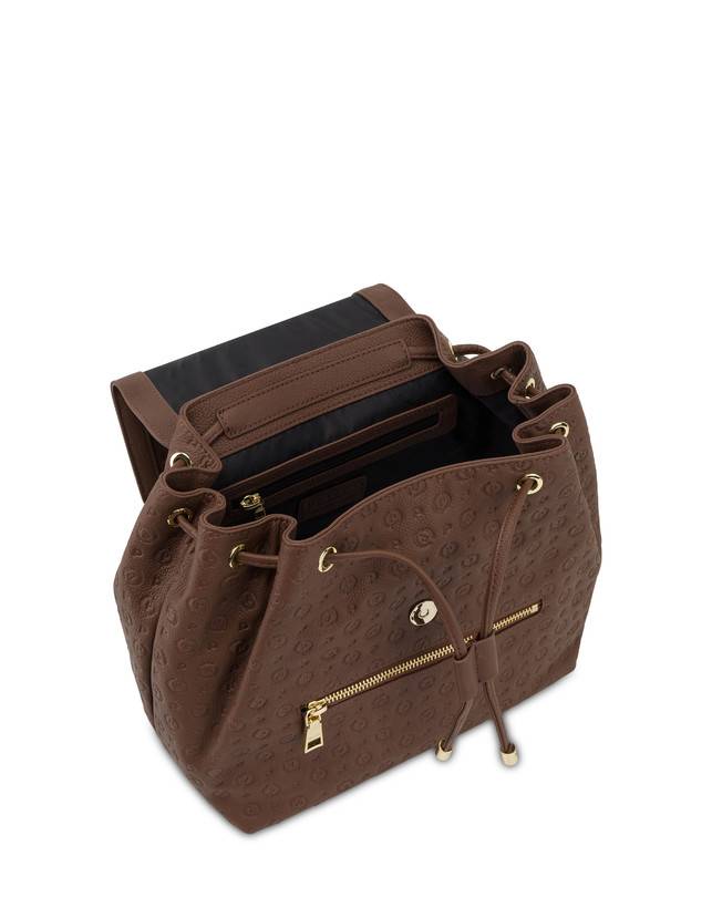 Pollini Zaino Heritage Logo Embossed Marrone Super sconto