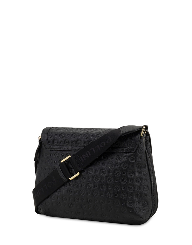 Pollini Borsa A Tracolla Heritage Logo Embossed Nero Enormi sconti