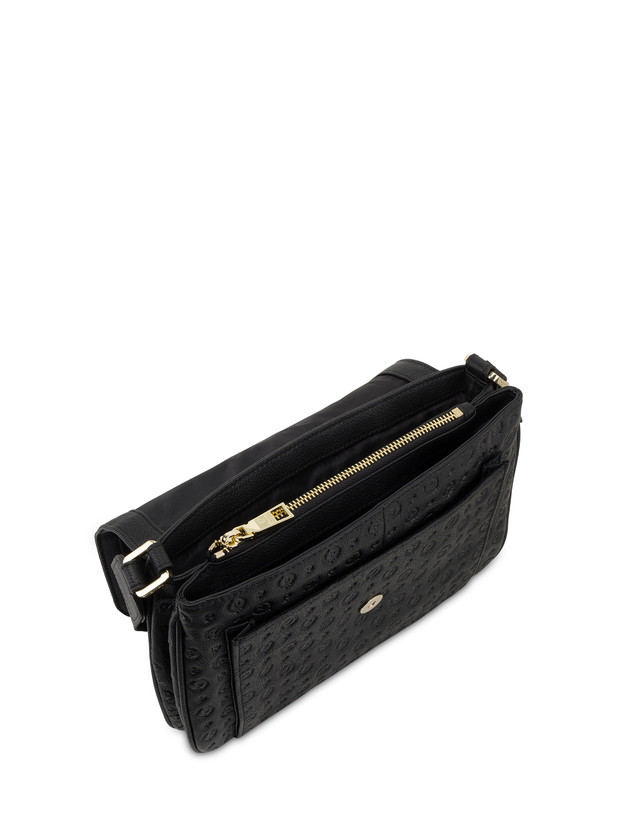 Pollini Borsa A Tracolla Heritage Logo Embossed Nero Enormi sconti