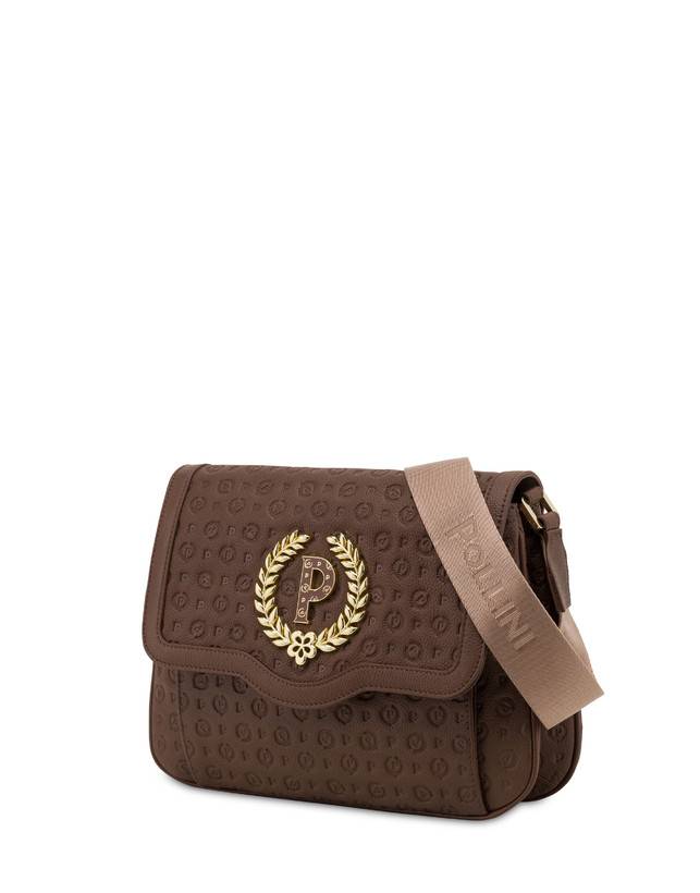 Pollini Borsa A Tracolla Heritage Logo Embossed Marrone 50% di sconto con spedizione gratuita
