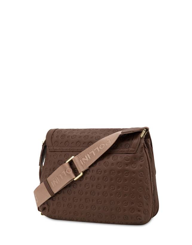 Pollini Borsa A Tracolla Heritage Logo Embossed Marrone 50% di sconto con spedizione gratuita