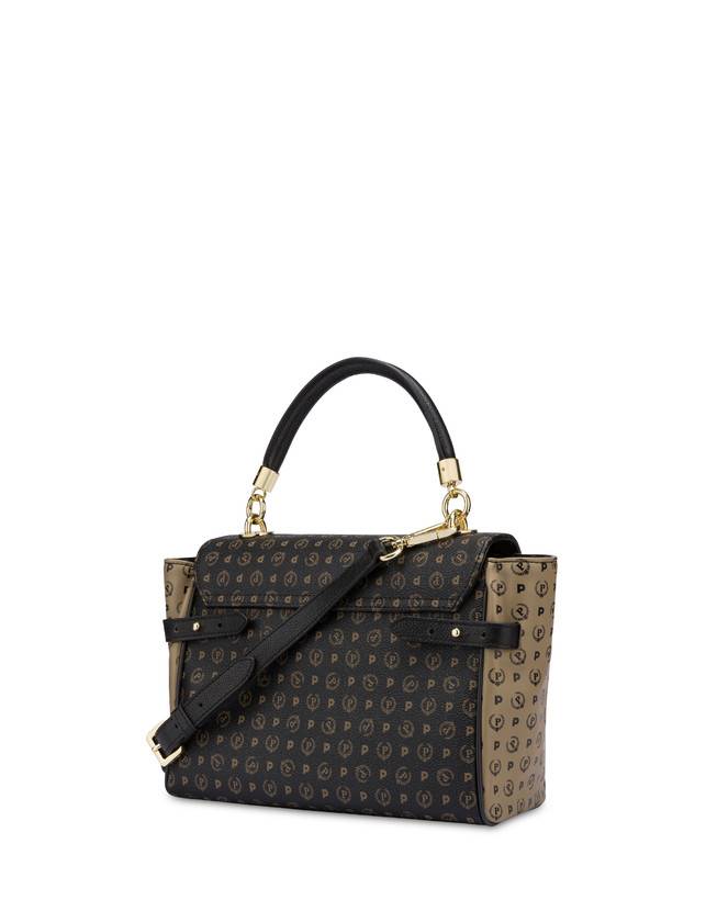 Pollini Borsa A Tracolla Bicolore Heritage Soft Touch Nero/taupe/nero Black Friday Prezzi