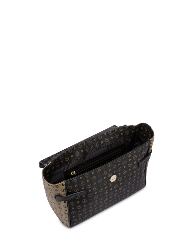 Pollini Borsa A Tracolla Bicolore Heritage Soft Touch Nero/taupe/nero Black Friday Prezzi