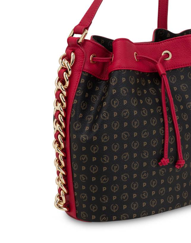 Pollini Borsa A Secchiello Heritage Logo Classic Nero/lacca 50% di sconto per tempo limitato