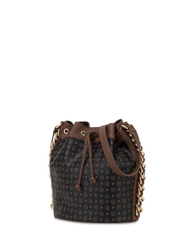 Pollini Borsa A Secchiello Heritage Logo Classic Nero/marrone Sconti questo mese