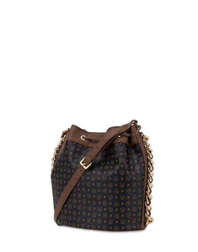 Pollini Borsa A Secchiello Heritage Logo Classic Nero/marrone Sconti questo mese