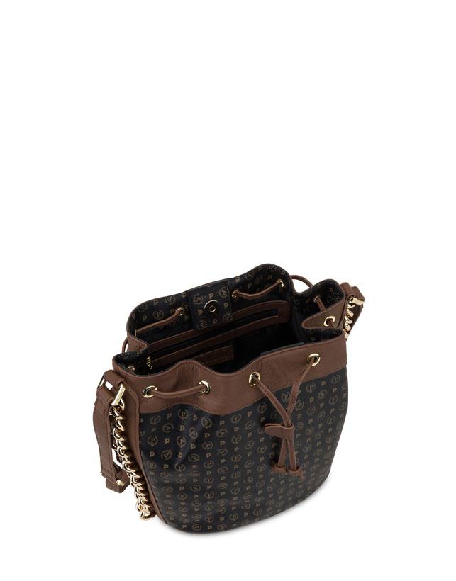 Pollini Borsa A Secchiello Heritage Logo Classic Nero/marrone Sconti questo mese