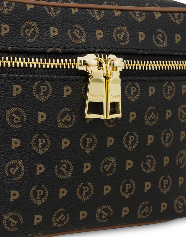 Pollini Borsa Beauty Piccola Heritage Logo Classic Nero/marrone Italia