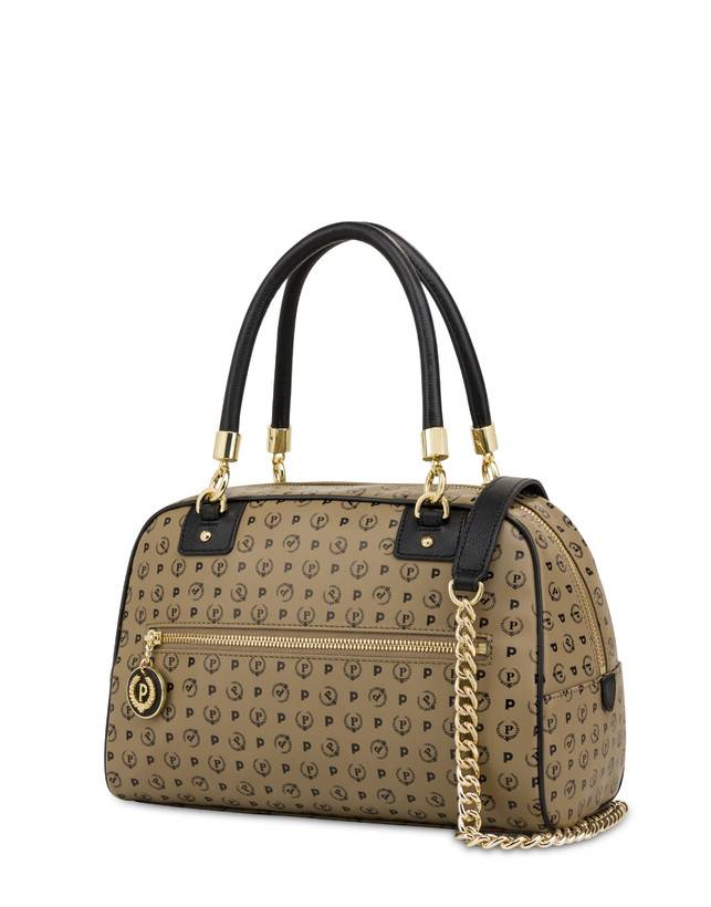Pollini Borsa Doppio Manico Heritage Soft Touch Taupe/nero Vendita