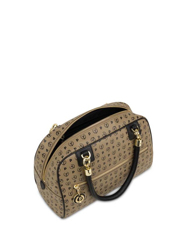 Pollini Borsa Doppio Manico Heritage Soft Touch Taupe/nero Vendita