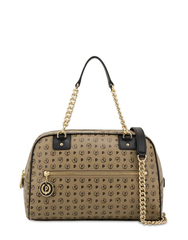 Pollini Borsa Doppio Manico Heritage Soft Touch Taupe/nero Vendita