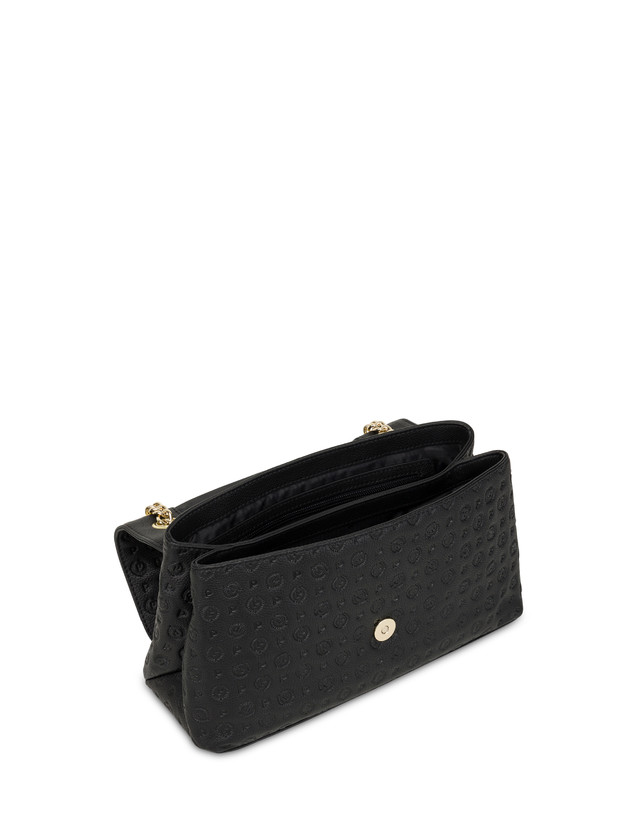 Pollini Borsa A Spalla In Vitello Heritage Logo Embossed Nero Soddisfazione Garantita