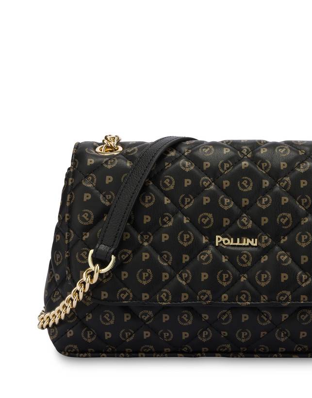 Pollini Borsa A Spalla Heritage Matelassé Nero/nero Negozi Online