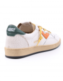 4B12 Sneakers uomo QUATTROBARRADODICI PLAY NEW 57 in pelle bianca Prezzo Ridotto