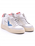 4B12 Sneakers uomo QUATTROBARRADODICI KYLE 753 in pelle bianca Sottocosto