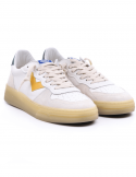 4B12 Sneakers uomo QUATTROBARRADODICI HYPER 924 in pelle bianca Presa
