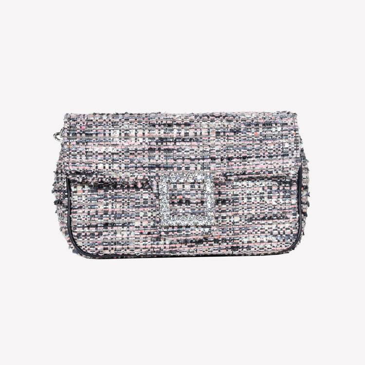 Roberto Festa BORSA A SPALLA IN TESSUTO MULTICOLOR CON ACCESSORIO FIBBIA QUADRA CON CRISTALLI LUNETTE Online