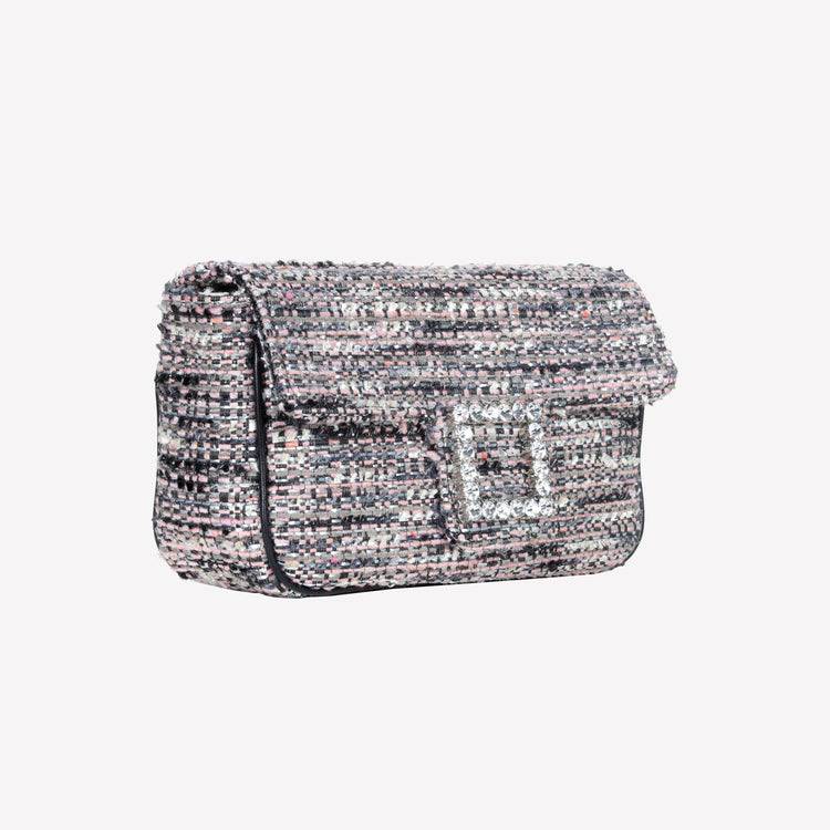 Roberto Festa BORSA A SPALLA IN TESSUTO MULTICOLOR CON ACCESSORIO FIBBIA QUADRA CON CRISTALLI LUNETTE Online