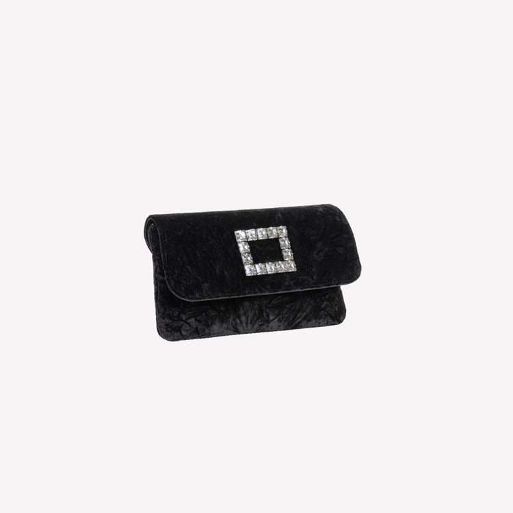 Roberto Festa BORSA IN VELLUTO NERO CON ACCESSORIO STRASS CAPRI LUX Offerte