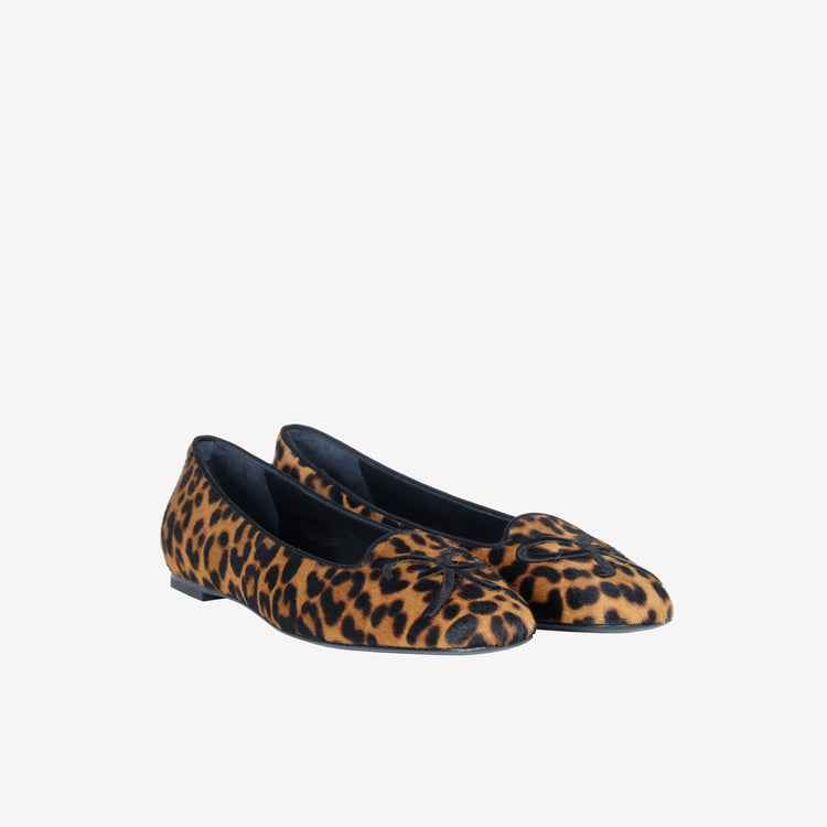 Roberto Festa BALLERINA IN PELLE DI VITELLO CON STAMPA LEOPARDATA CON RICAMO RF FELIX 2025