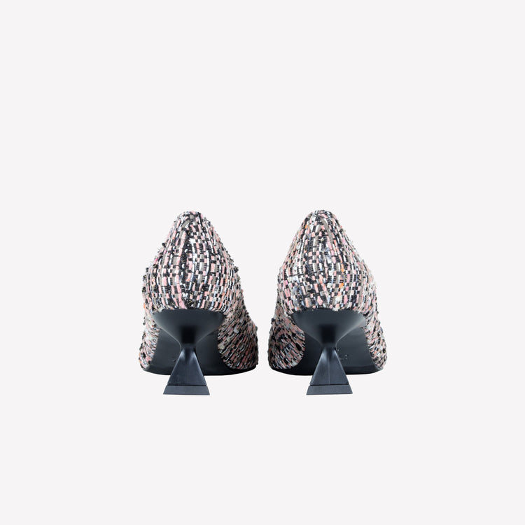 Roberto Festa DECOLLETE’ IN TESSUTO MULTICOLORE CON FIBBIA QUADRA STRASS EVILLY Italia