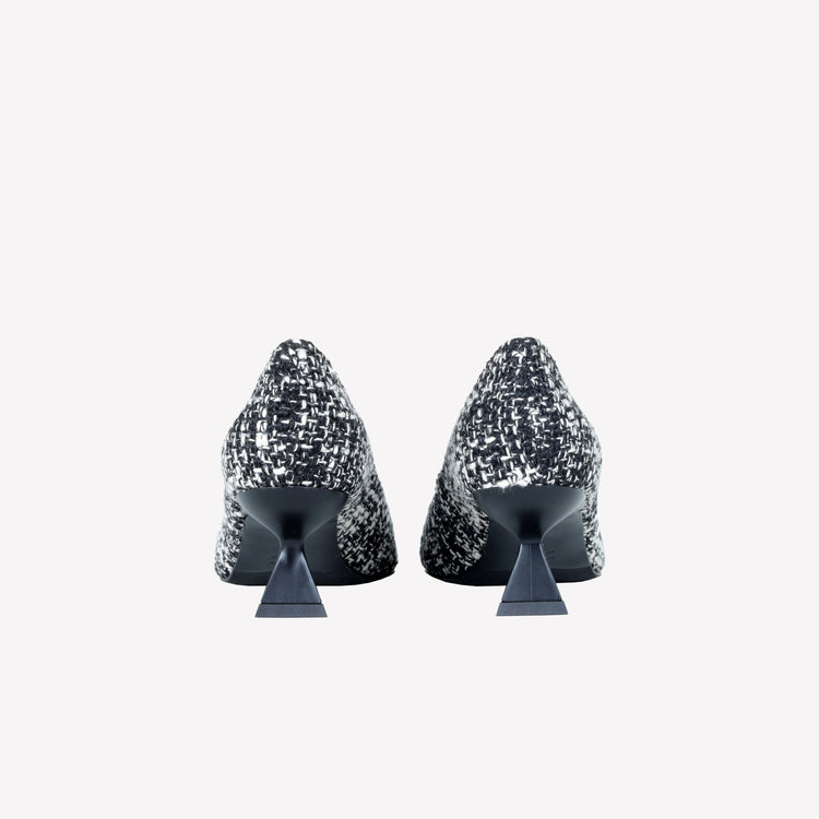Roberto Festa DECOLLETE’ IN TESSUTO TWEED CON FIBBIA QUADRA CRISTALLI EVILLY 2025