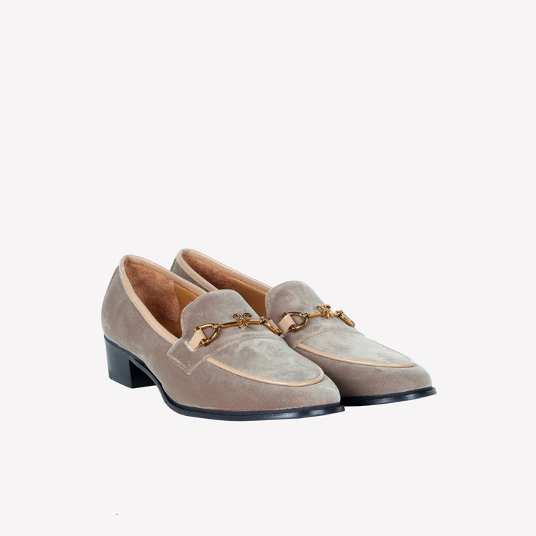 Roberto Festa MOCASSINO IN VELLUTO VOLPE CON ACCESSORIO MORSETTO ORO AXEL Vendita