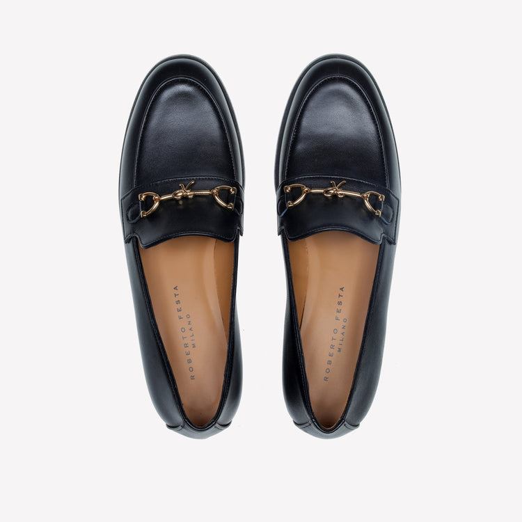 Roberto Festa MOCASSINO IN NAPPA CON ACCESSORIO MORSETTO ORO AXEL Promozione