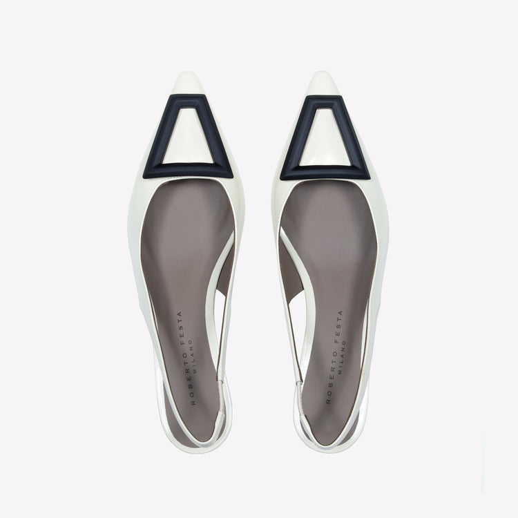 Roberto Festa SLINGBACK IN VITELLO SPAZZOLATO OFF WHITE CON FIBBIA GOMMATA DORIEN Qualità Garantita