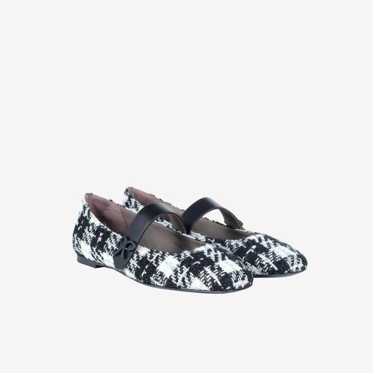 Roberto Festa BALLERINA IN TWEED CON CINTURINO SU COLLO DEL PIEDE CONNYS Promozione Limitata