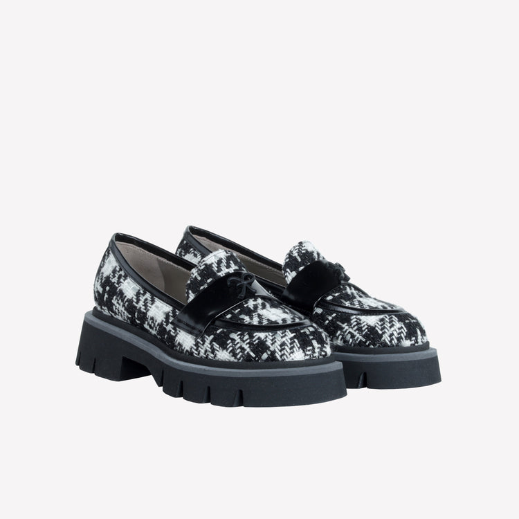 Roberto Festa MOCASSINO IN TWEED CON ACCESSORIO GOMMATO LOGO OFRA 2025